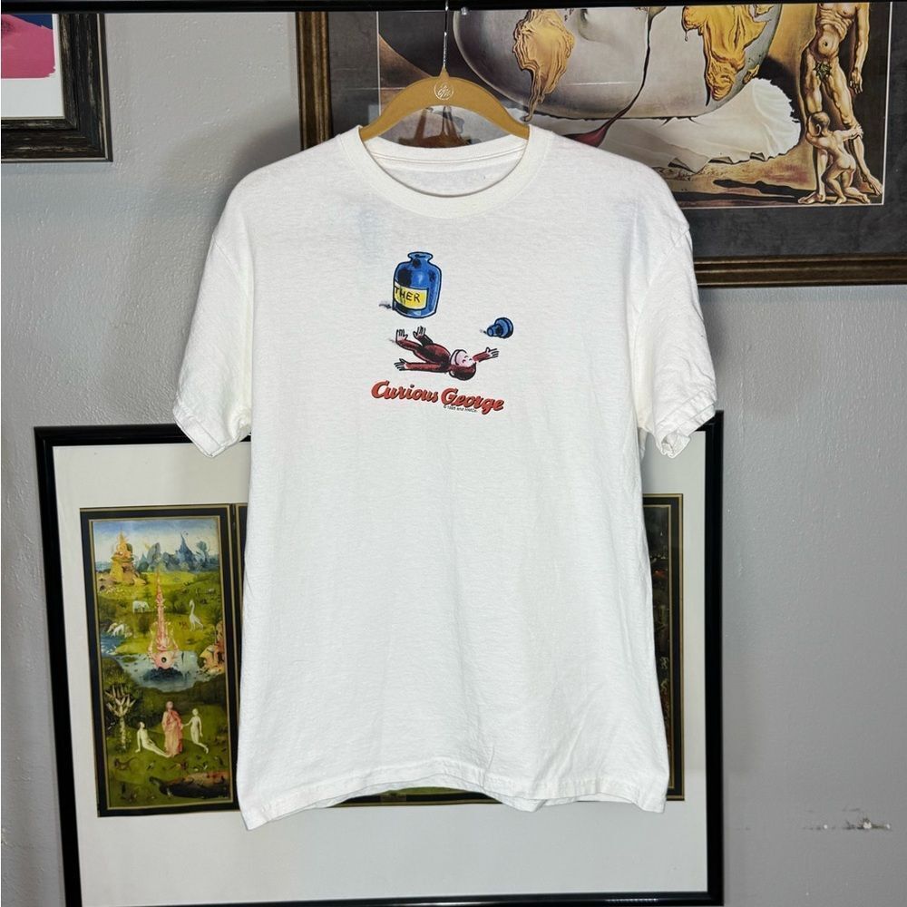 Vintage Curious George Ether White T-Shirt